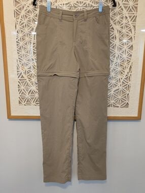 L.L. Bean Girls Sz 14 Zip-Off Hiking Pants Taupe Convertible Outdoors